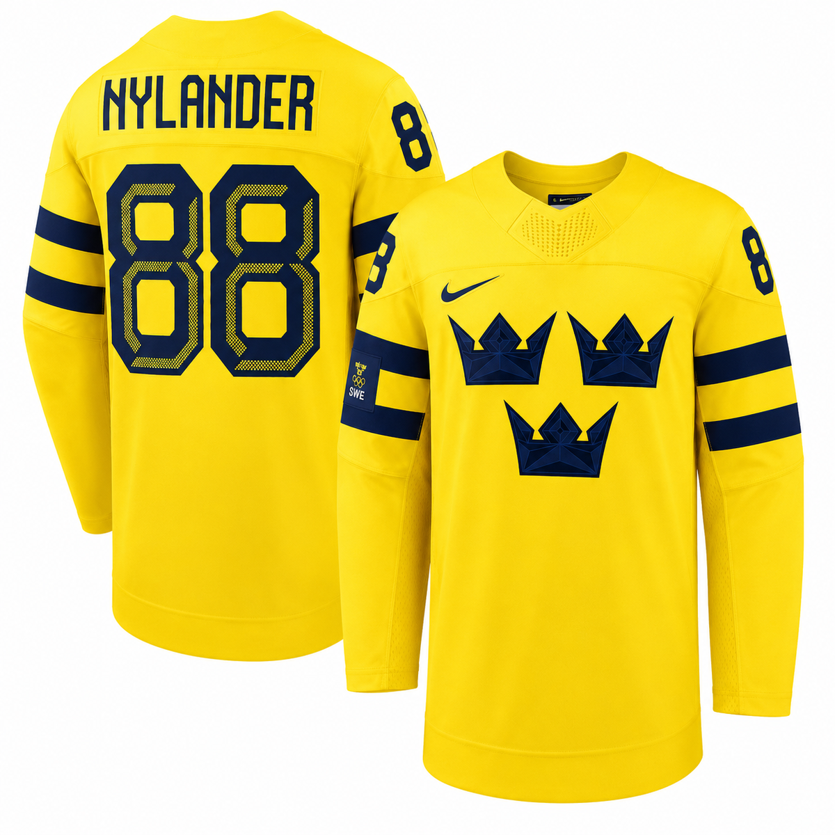 William Nylander #88 Sweden Olympic Hockey Jersey – Yellow