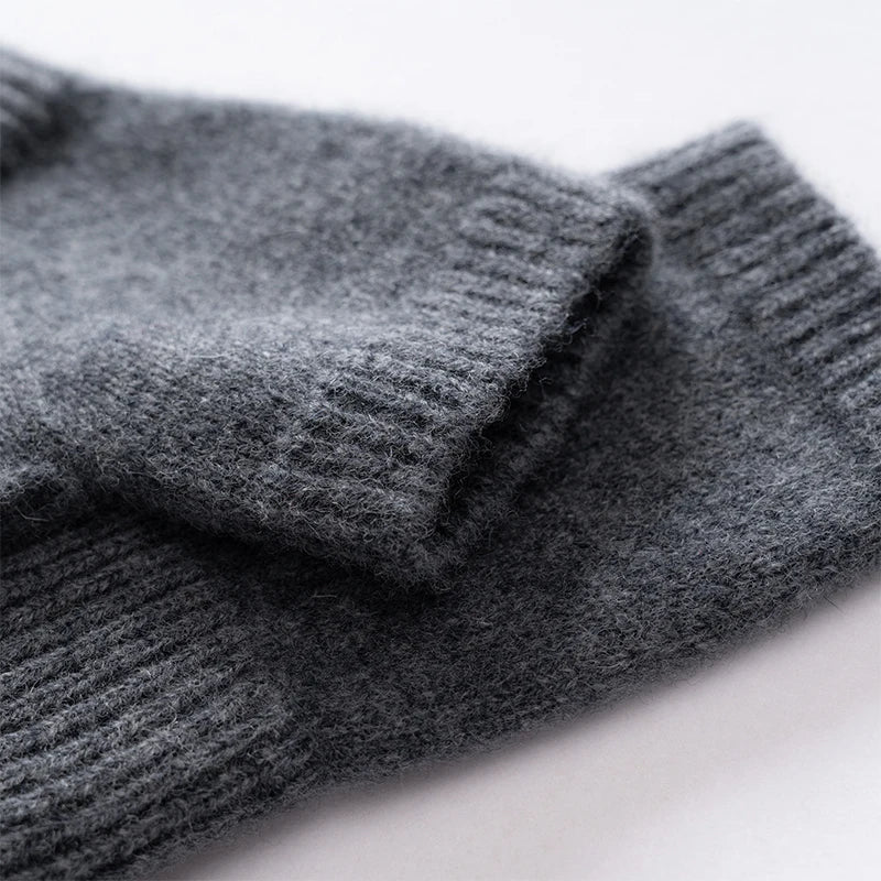 2025 Winter Women 100% Merino Wool Mitts 15cm Knitted Fingerless Gloves Thermal Gloves Semi Finger Lengthen Mittens Arm Warmers