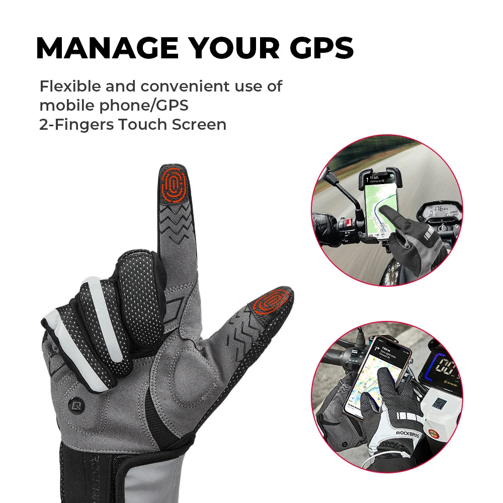 KEMITOUR Heated Cycling Gloves Electric Scooter Bike Gloves USB Post Heating Thermal Winter Gloves TouchScreen