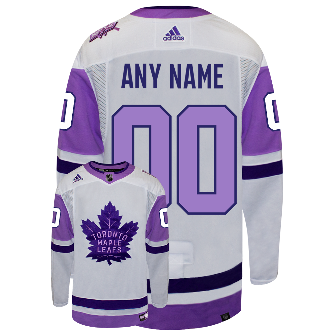 Customizable Toronto Maple Leafs Adidas Primegreen 2022 Hockey Fights Cancers Authentic Jersey