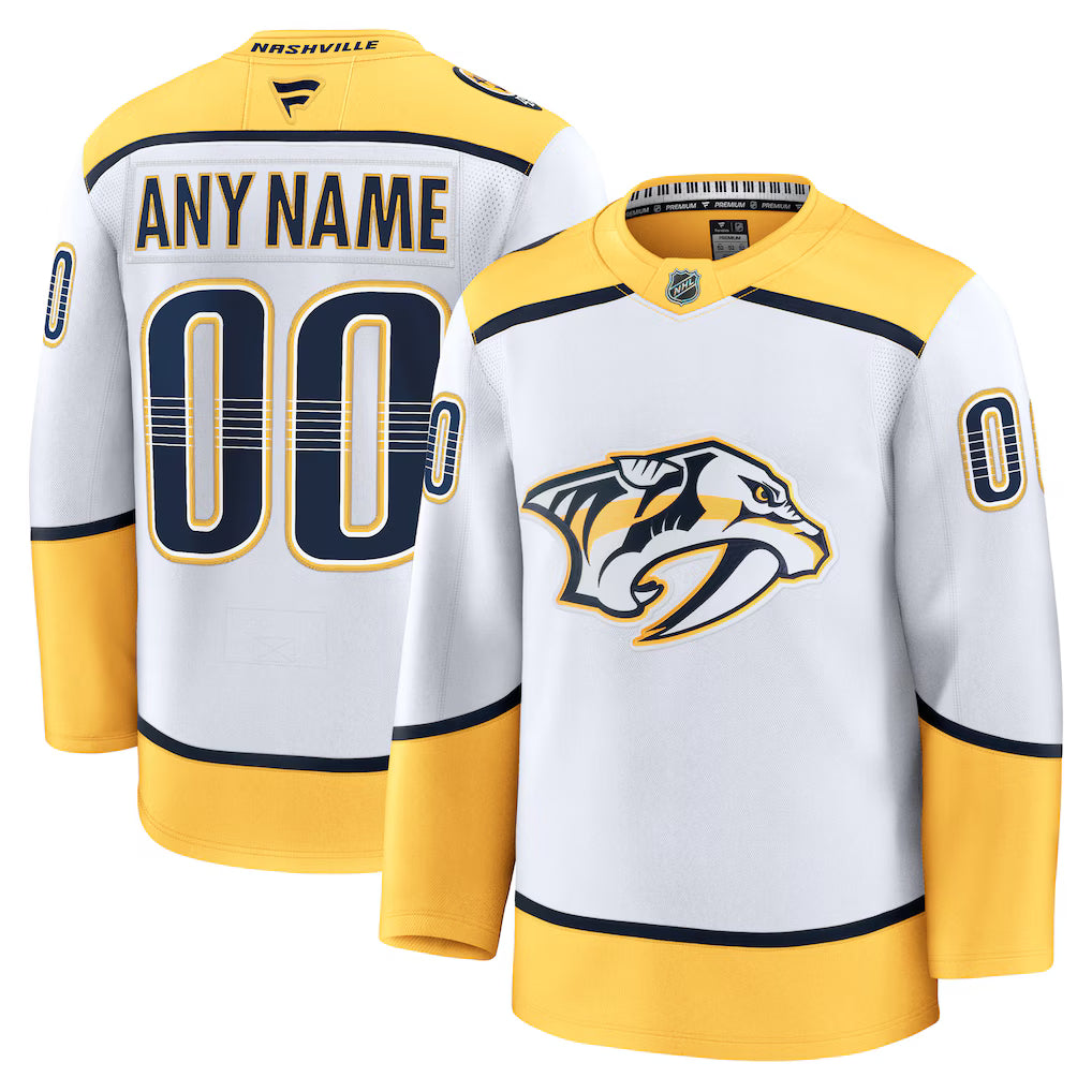 Custom Nashville Predators Away Premium Jersey - White