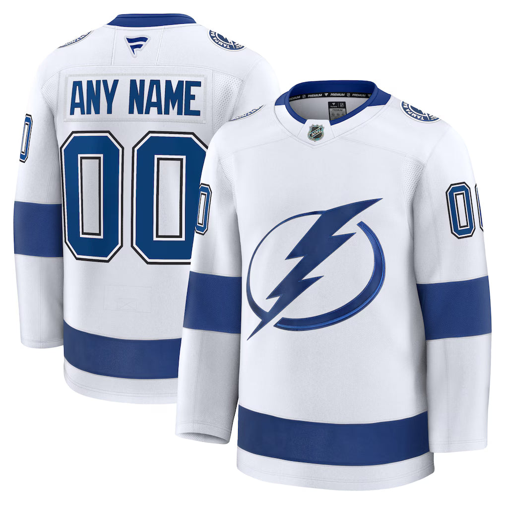 Custom Tampa Bay Lightning Away Premium Jersey - White